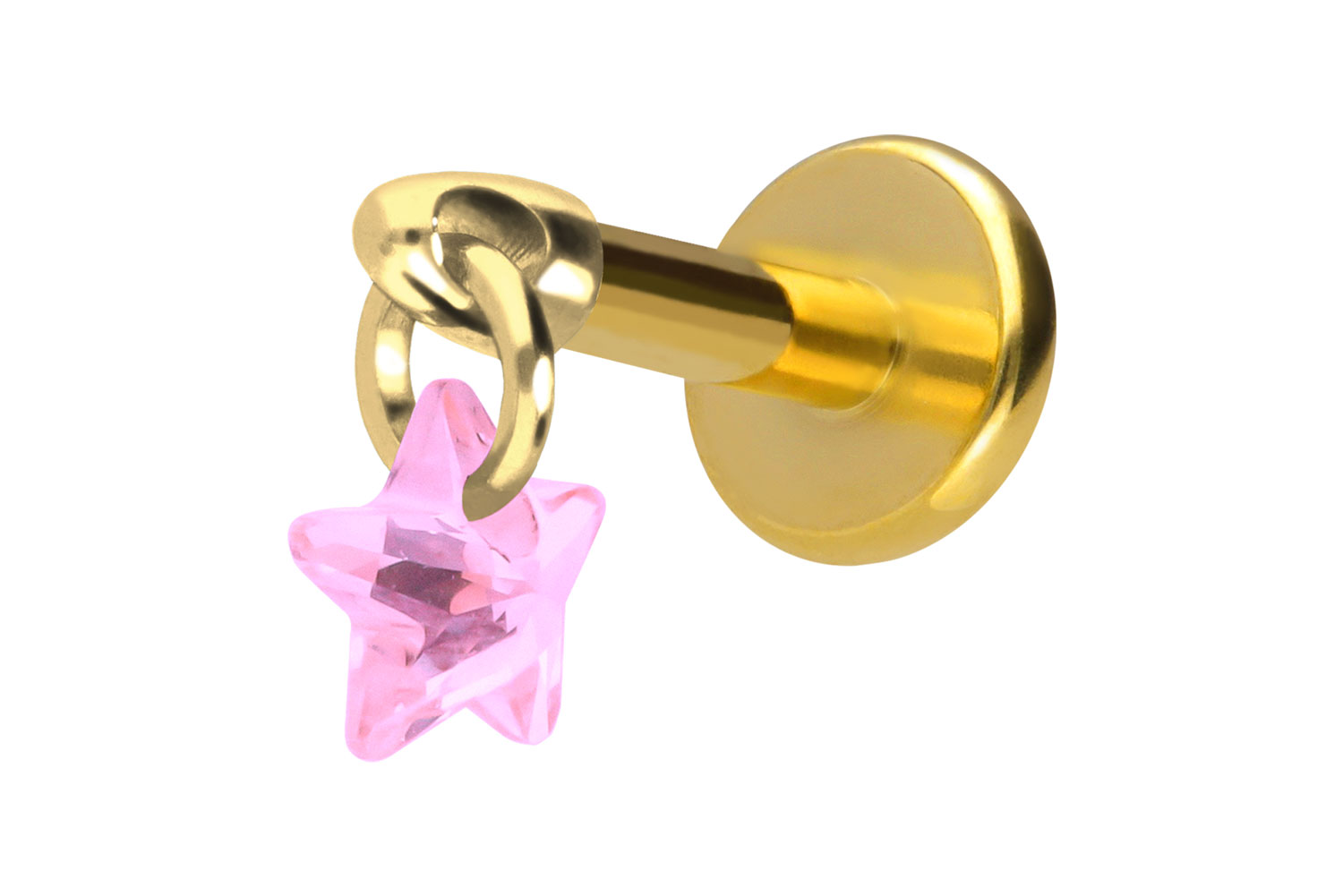 Titan Labret Piercing mit Innengewinde KRISTALLSTERN